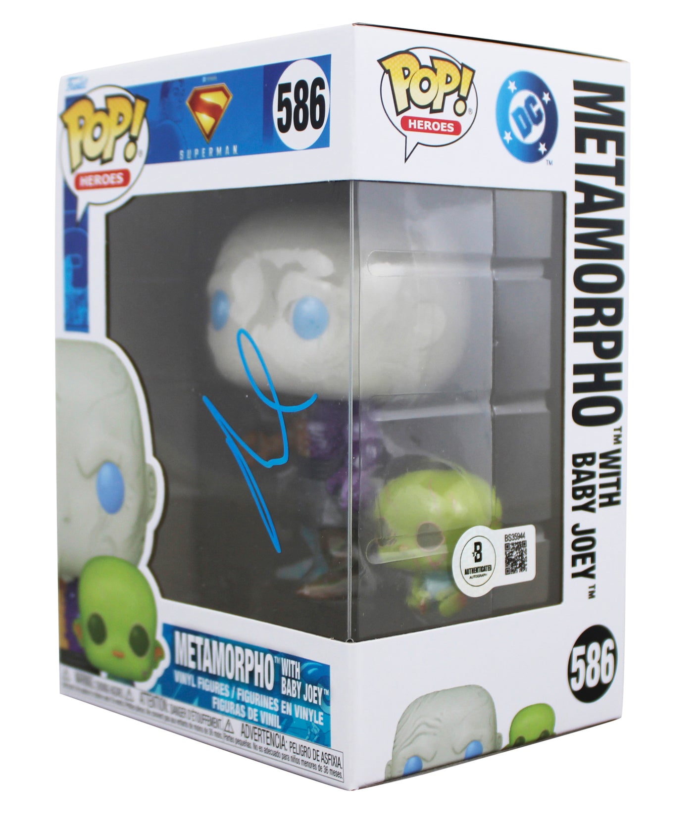 Anthony Carrigan Superman Signed Metamorpho #586 Funko Pop Figure BAS #BS35944