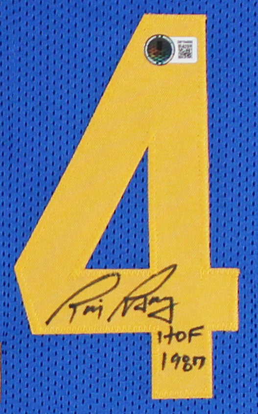 Rick Barry "HOF 1987" Authentic Signed Blue Pro Style Framed Jersey BAS Witness