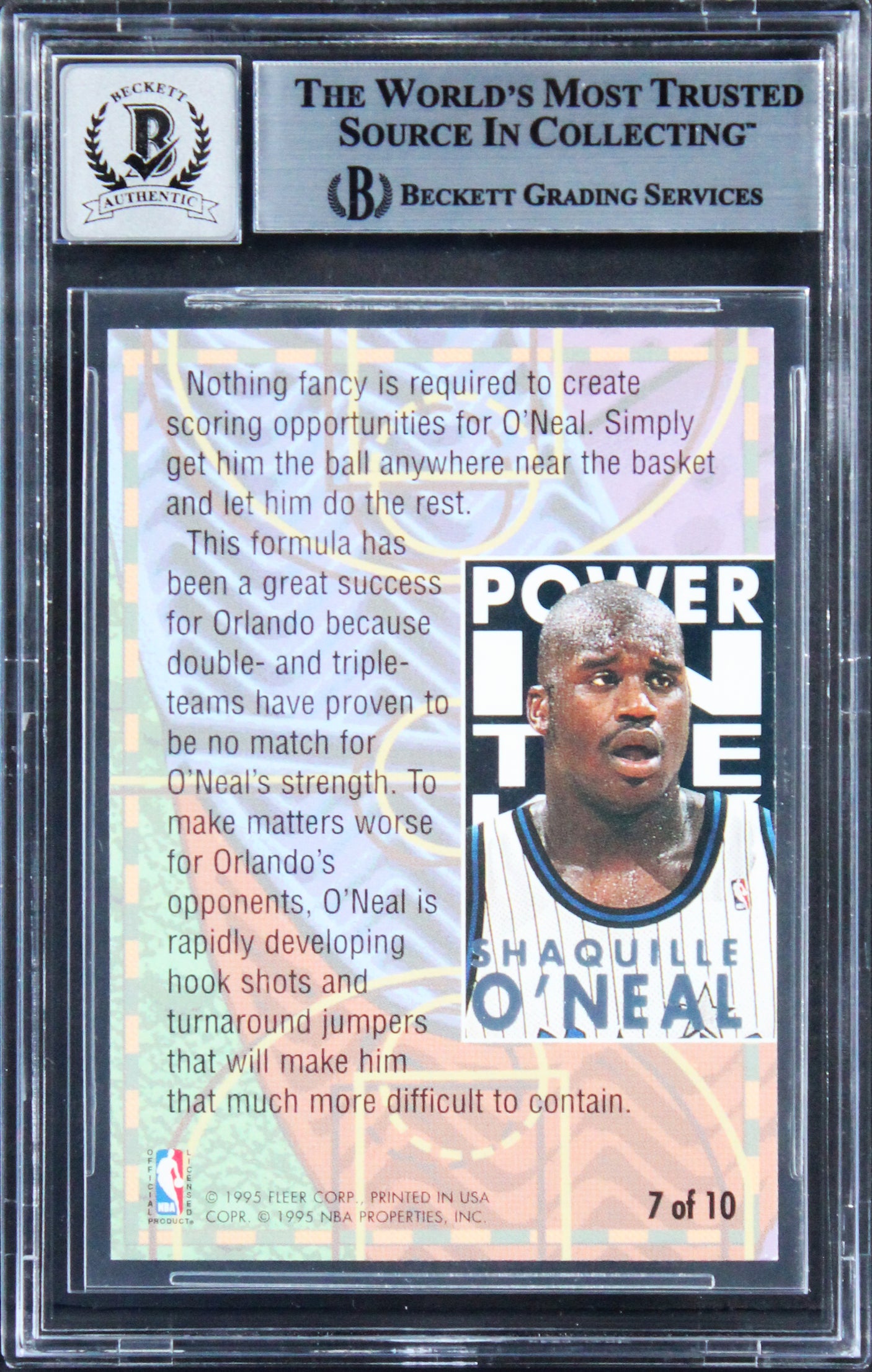 Shaquille O'Neal Signed 1994 Ultra Power In The Key #7 Card Auto 10! BAS Slabbed