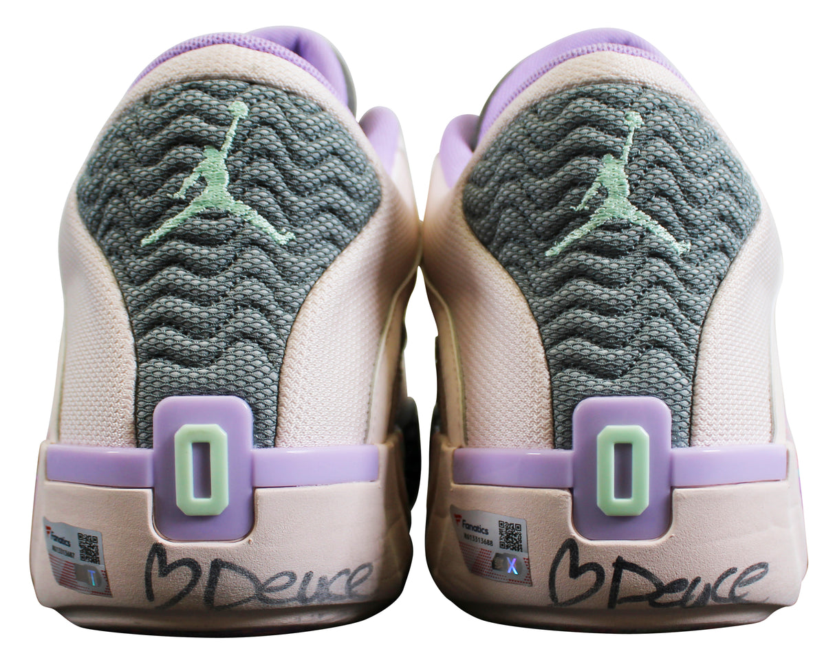 Celtics Jayson Tatum Signed Game Used Jordan JT 2 Sidewalk Chalk Shoes Fanatics