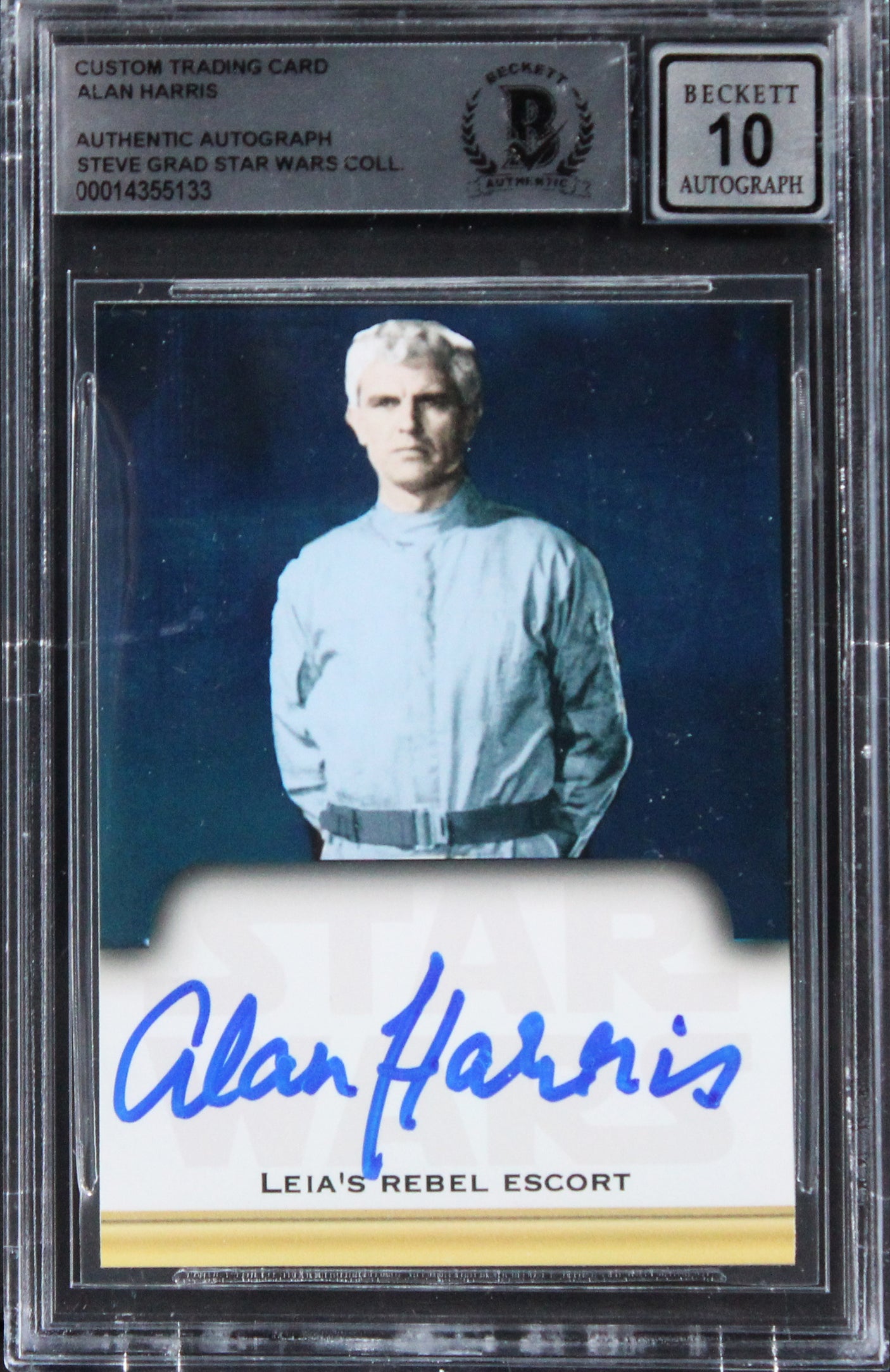 Alan Harris Star Wars Authentic Signed Custom Trading Card Auto 10! BAS Slabbed