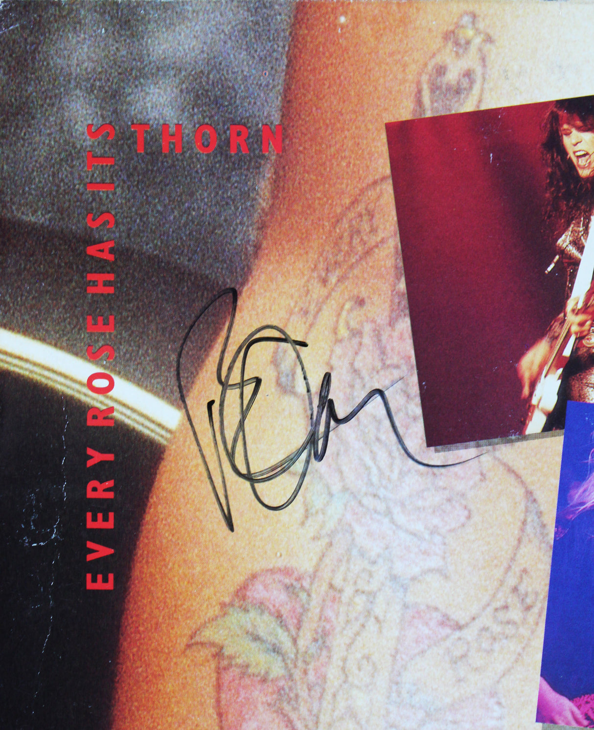 Poison (4) Michaels, DeVille, Dall & Rocket Signed Album w/ Vinyl JSA #CL51539