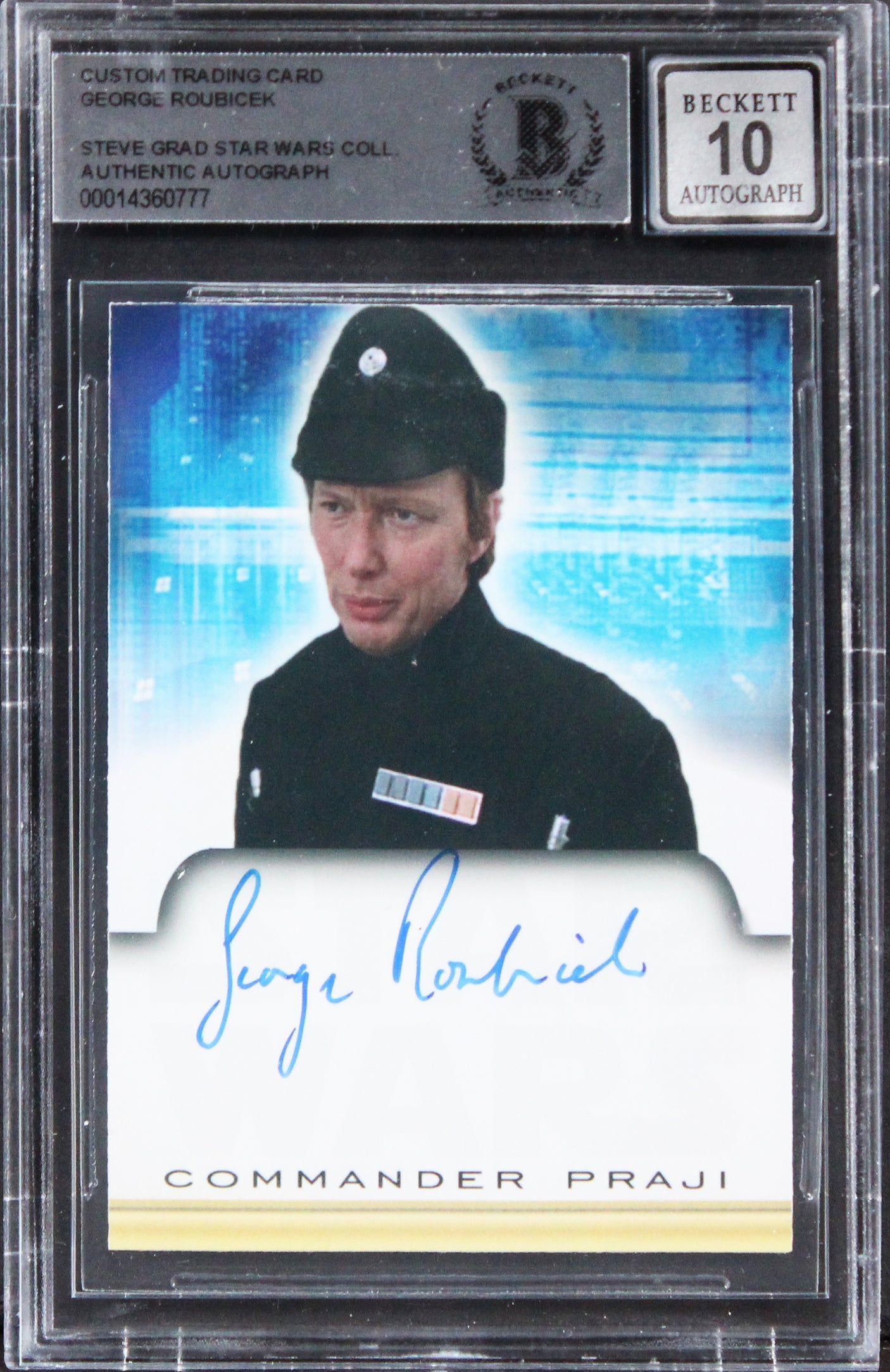 George Roubicek Star Wars Signed Custom Trading Card Auto 10! BAS Slabbed