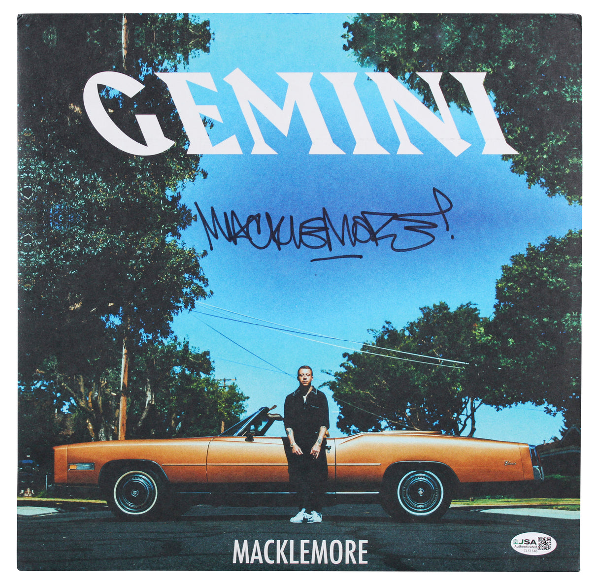 Macklemore Authentic Signed Gemini Album Cover W/ Vinyl Autographed JSA #CL51546