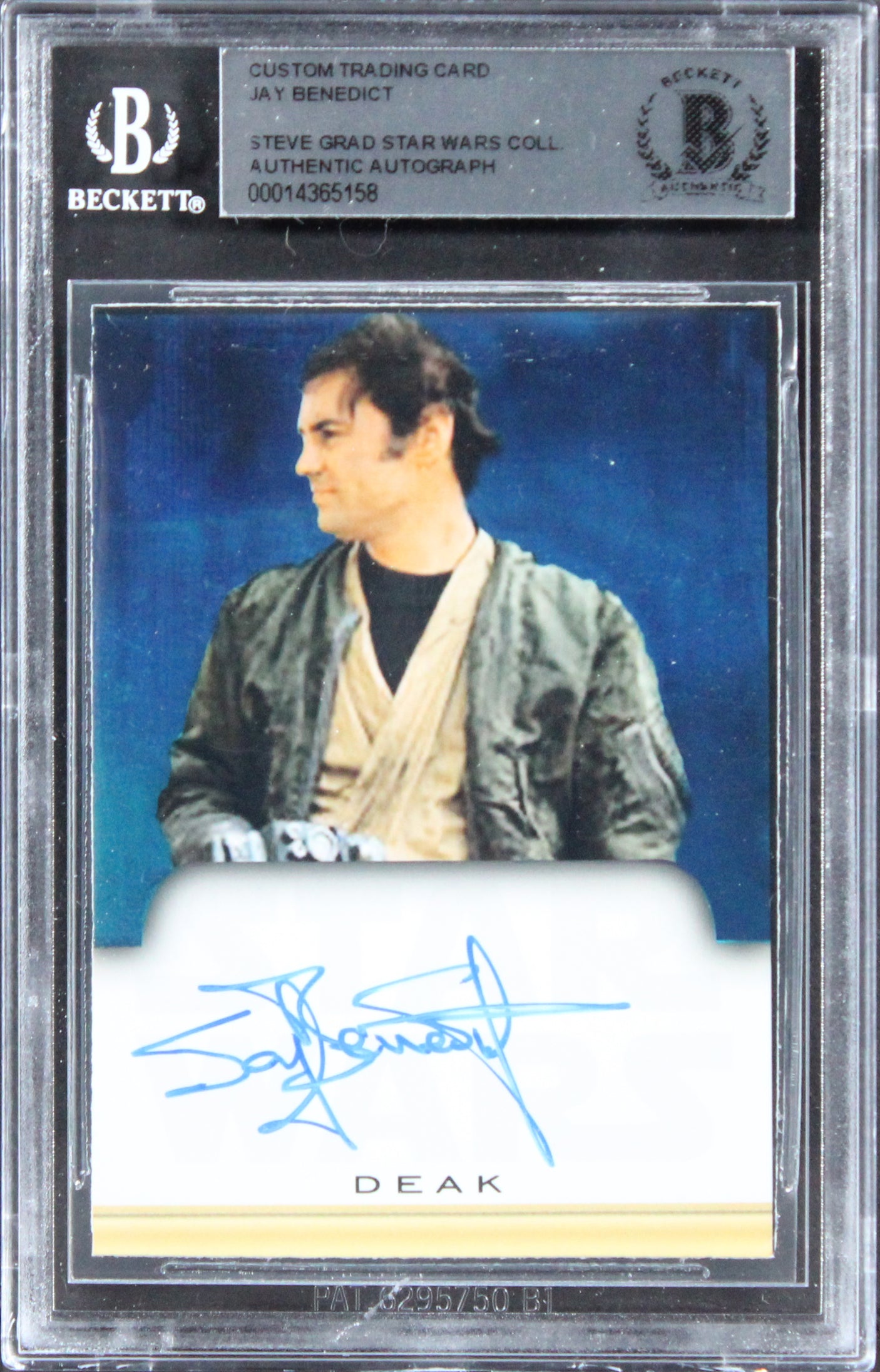 Jay Benedict Star Wars Authentic Signed Custom Trading Card BAS Slabbed