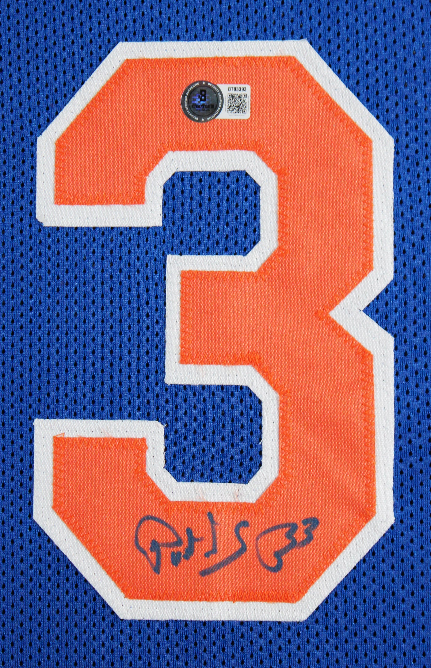 Patrick Ewing Authentic Signed Blue Pro Style Framed Jersey Autographed BAS