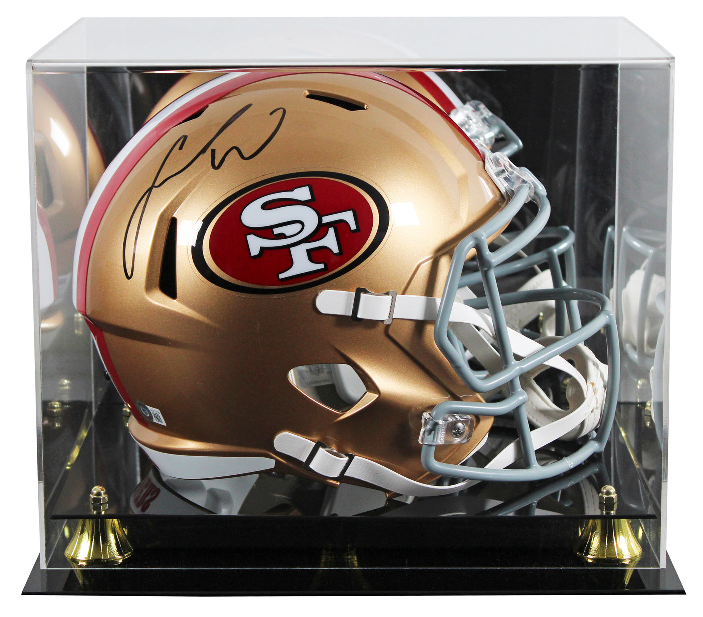 49ers Fred Warner Authentic Signed Full Size Speed Rep w/ Case Helmet BAS