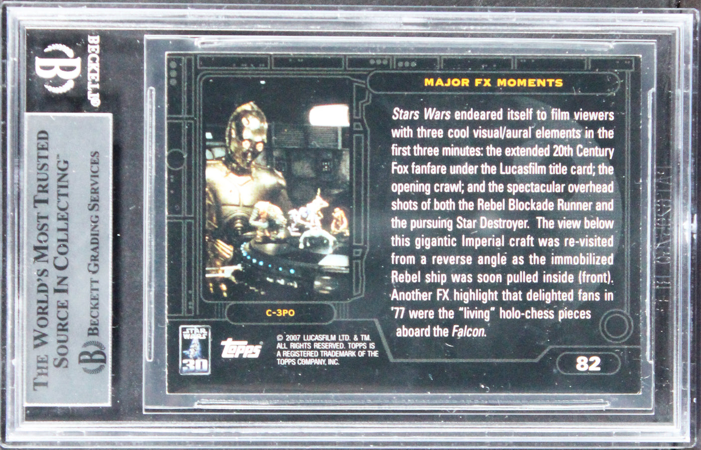 Lorne Peterson & Robbie Blalack Signed 2007 Star Wars 30th Anv #82 Card BAS Slab