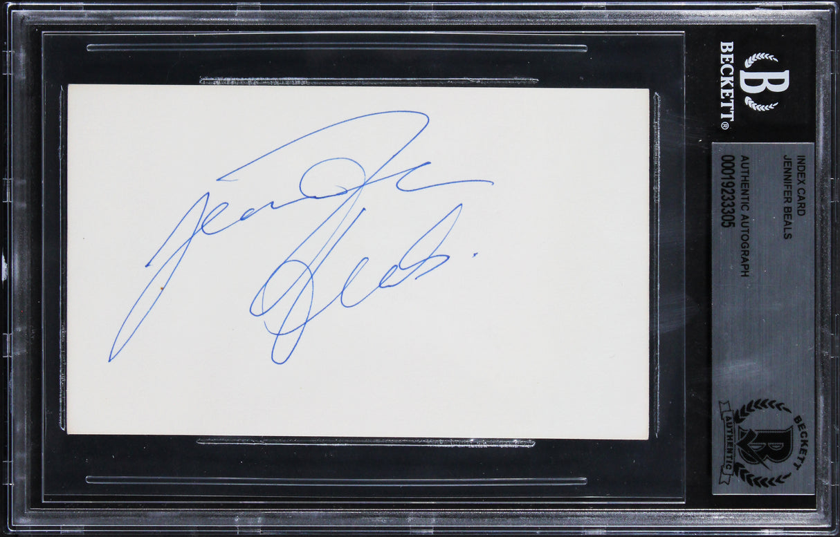 Jennifer Beals Flashdance Authentic Signed 3x5 Index Card BAS Slabbed 3