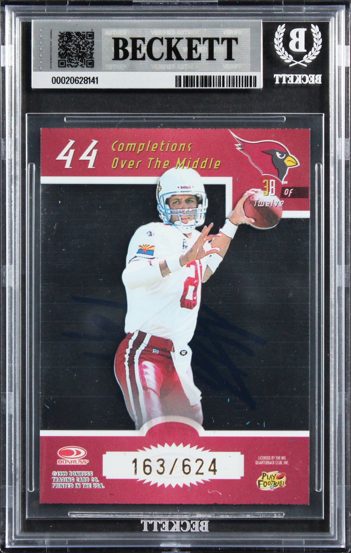 Cardinals Jake Plummer Signed 1999 Donruss #38 163/624 Card Auto 10! BAS Slabbed