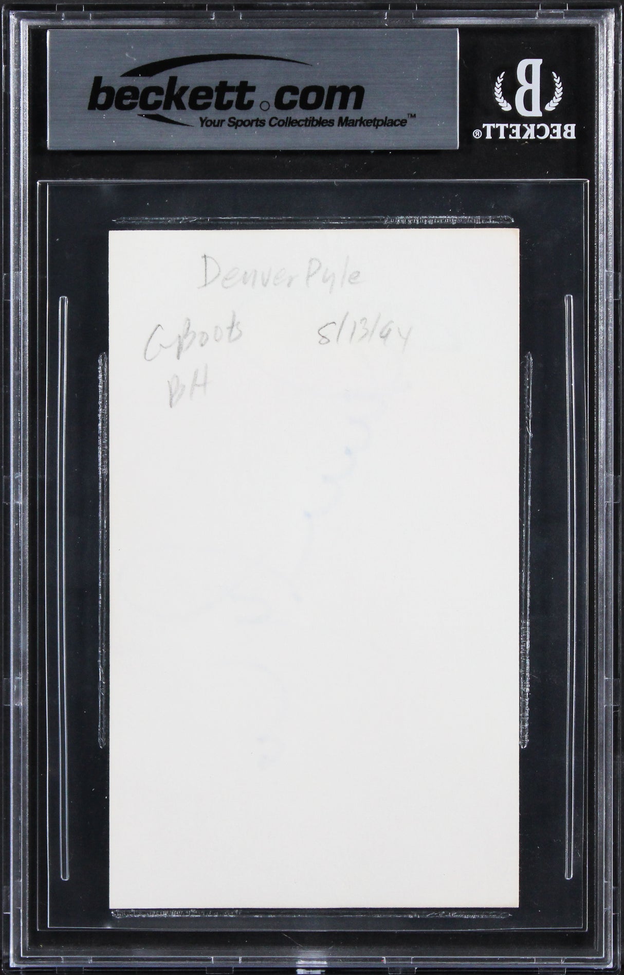 Denver Pyle The Dukes Of Hazzard Authentic Signed 3x5 Index Card BAS Slabbed