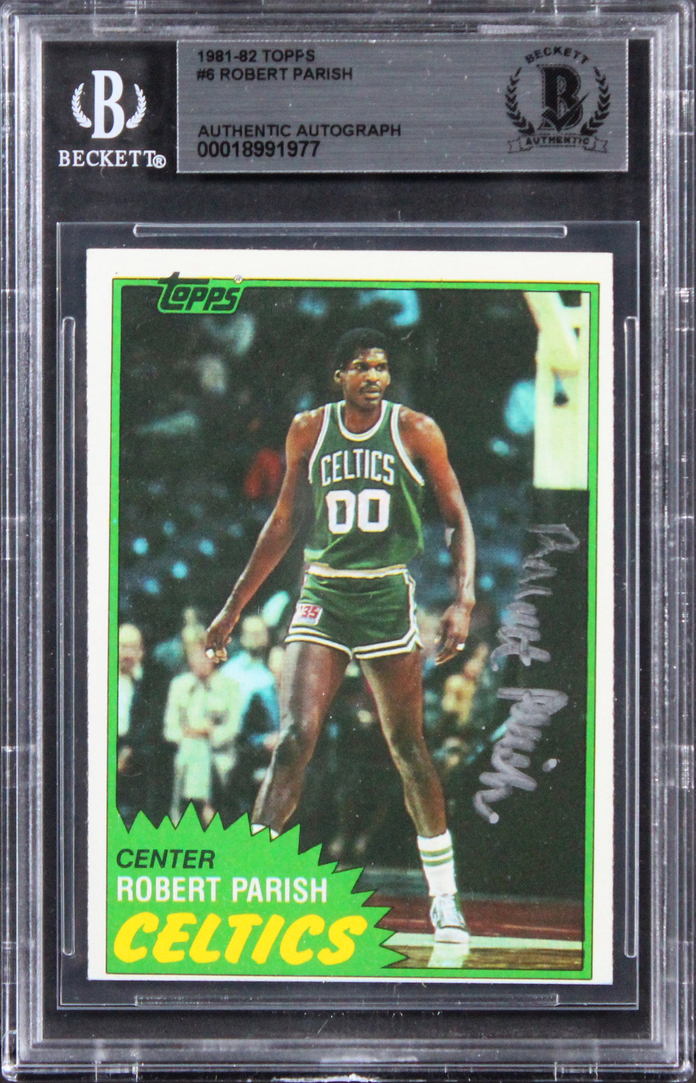 Celtics Robert Parish Authentic 1981 Topps #6 Card Autographed BAS Slabbed