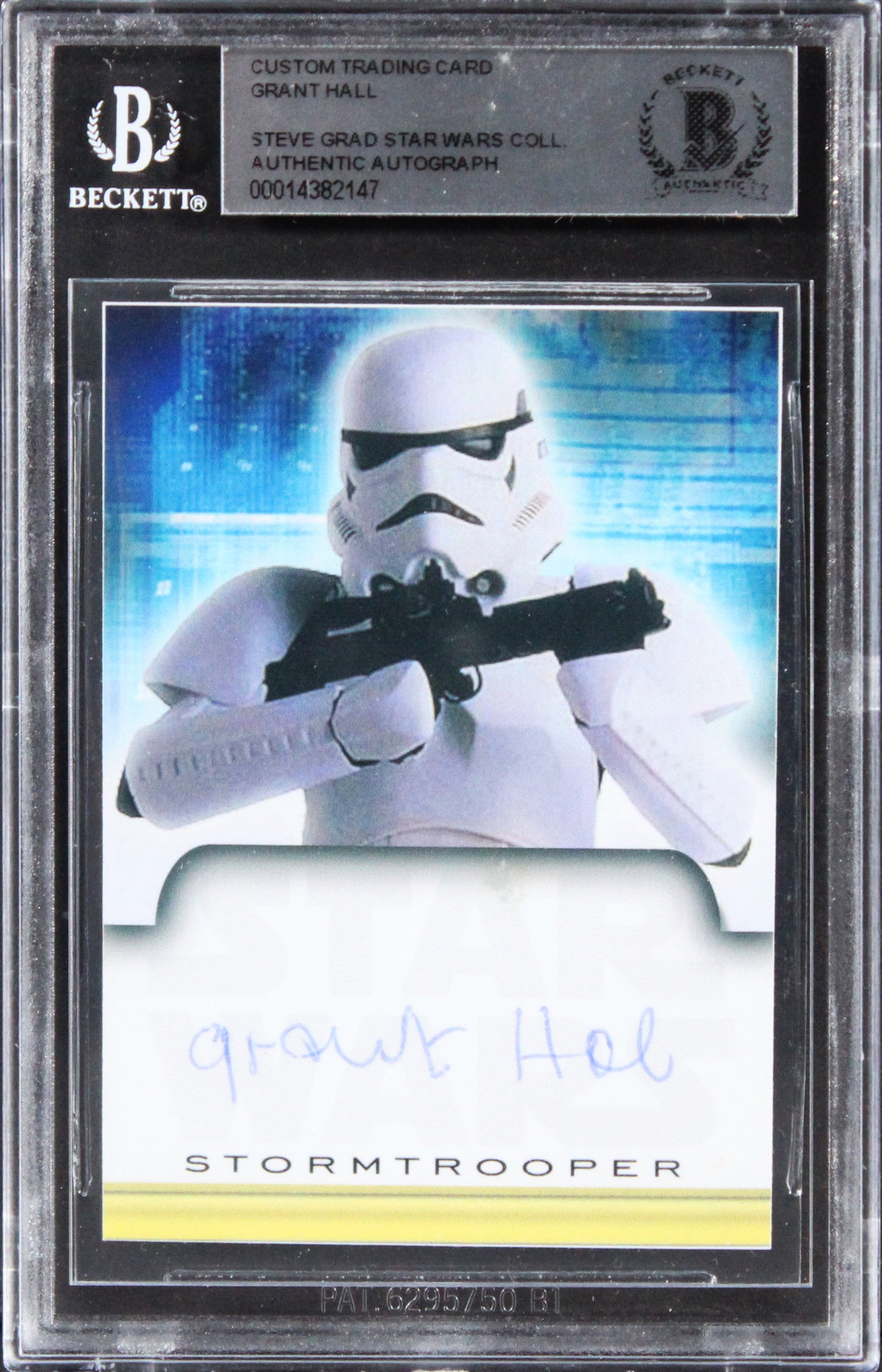 Grant Hall Star Wars Authentic Signed Custom Trading Card BAS Slabbed