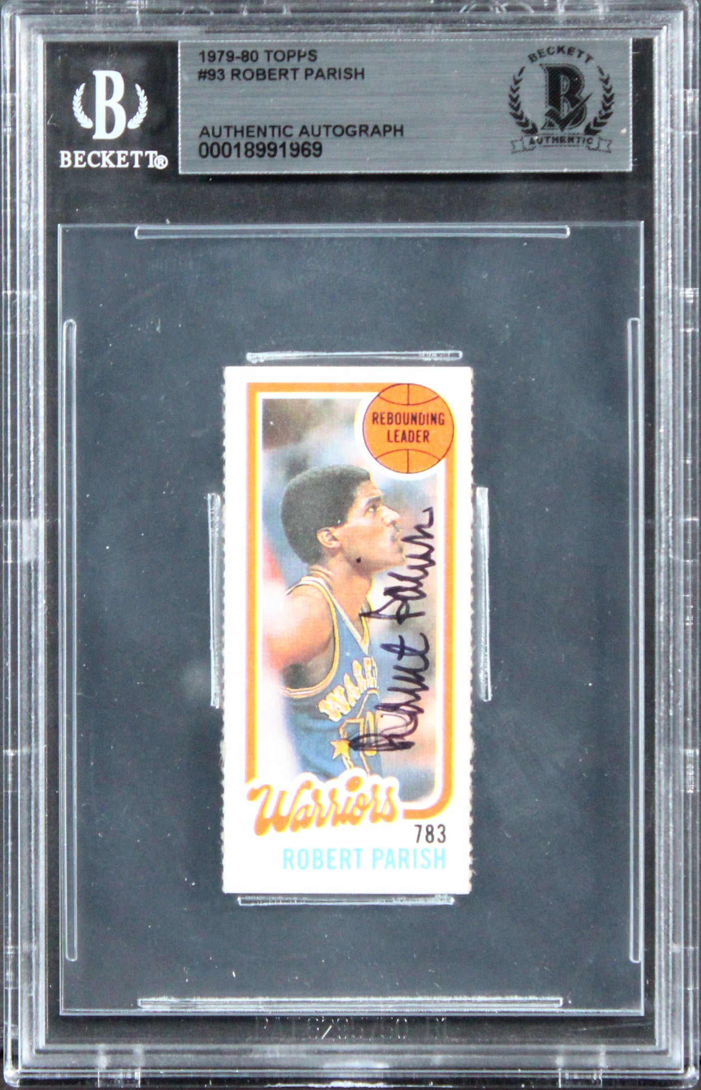 Celtics Robert Parish Authentic 1979 Topps #93 Card Autographed BAS Slabbed