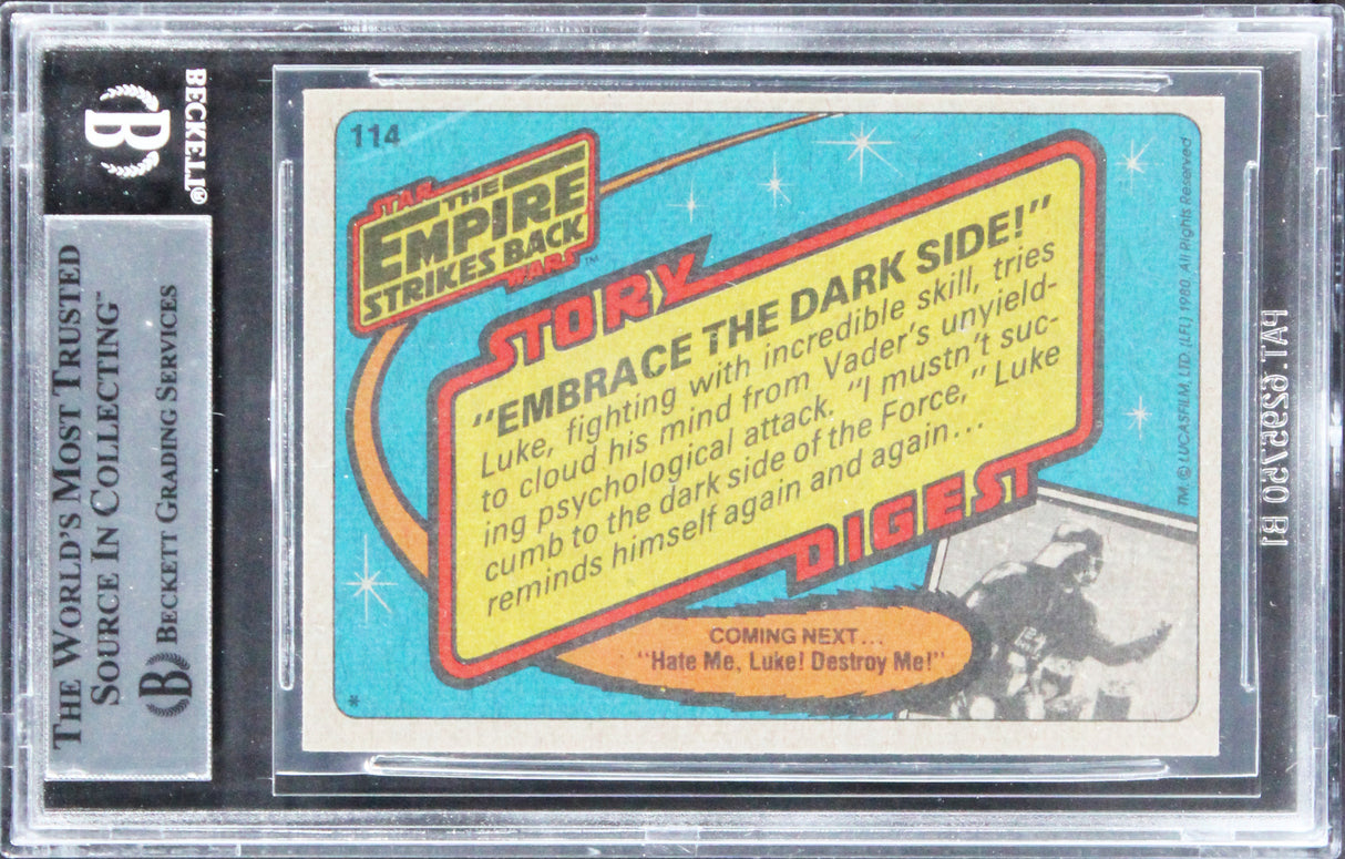 Peter Robinson Star Wars Signed 1980 SW Empire Strikes Back #114 Card BAS Slab