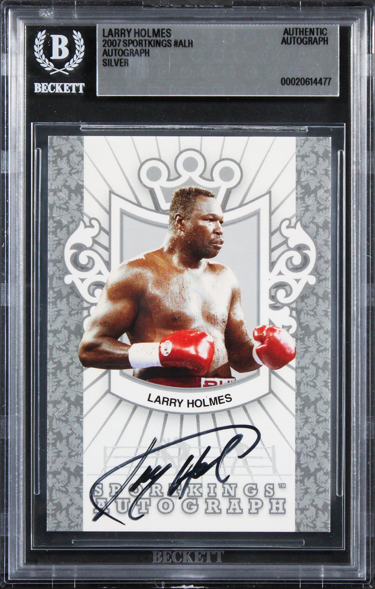 Larry Holmes Authentic Signed 2007 Sportkings Auto Silver #ALH Card BAS Slabbed