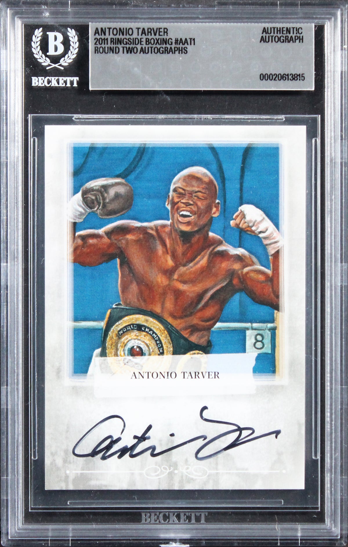 Antonio Tarver Signed 2011 Ringside Boxing Round Two Autos #AAT1 Card BAS Slab