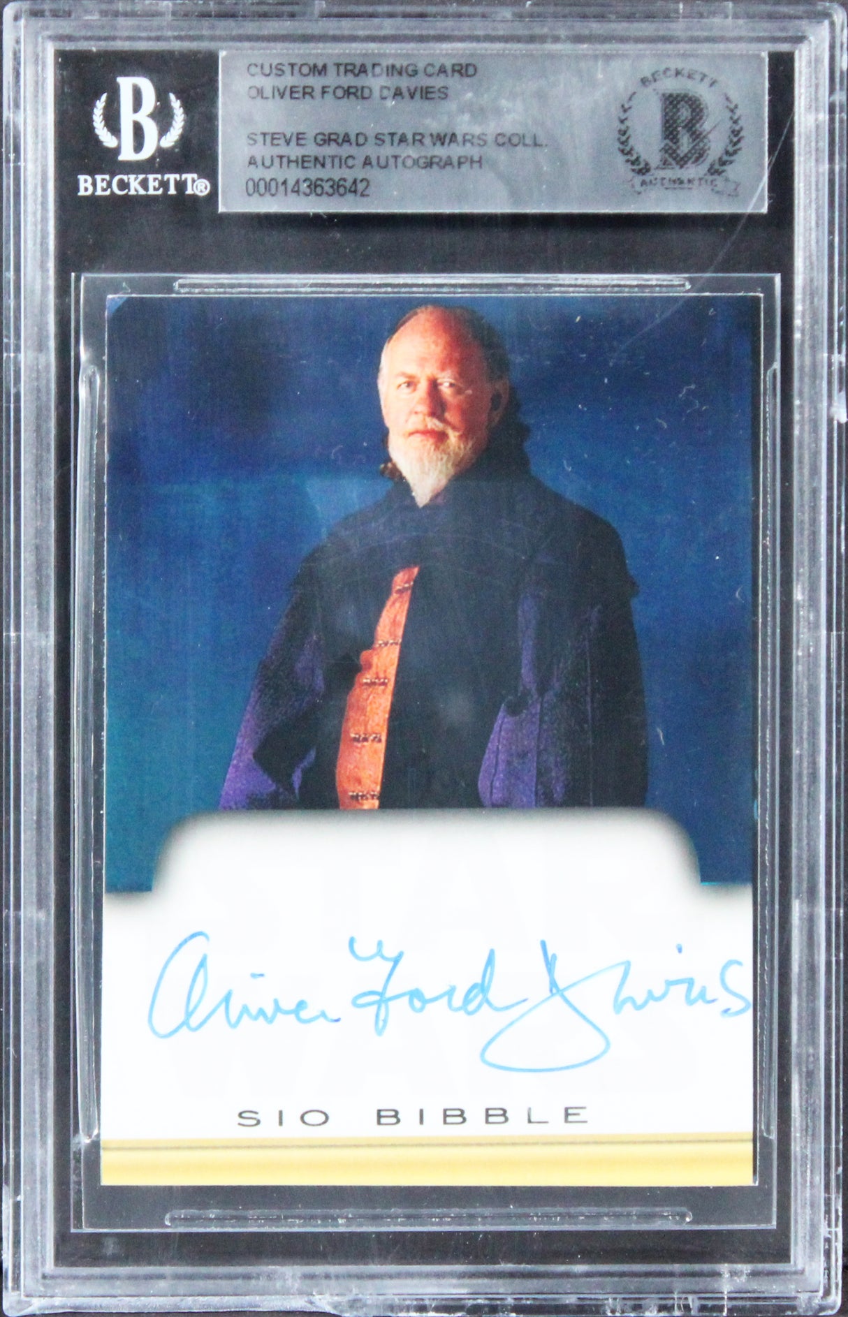 Oliver Ford Davies Star Wars Authentic Signed Custom Trading Card BAS Slabbed