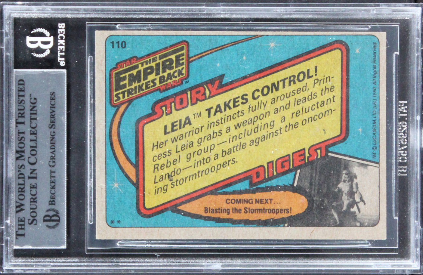 Peter Robinson Star Wars Signed 1980 SW Empire Strikes Back #110 Card BAS Slab