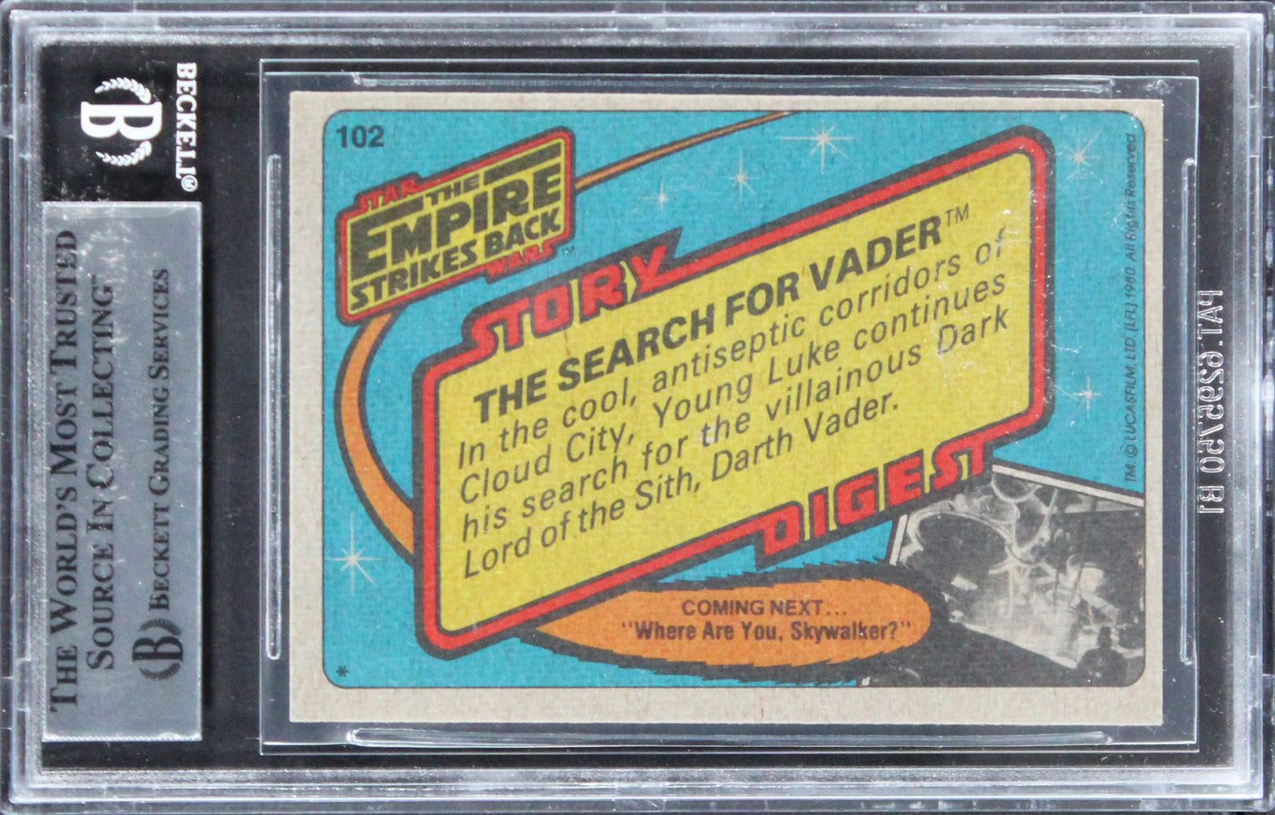 Peter Robinson Star Wars Signed 1980 SW Empire Strikes Back #102 Card BAS Slab