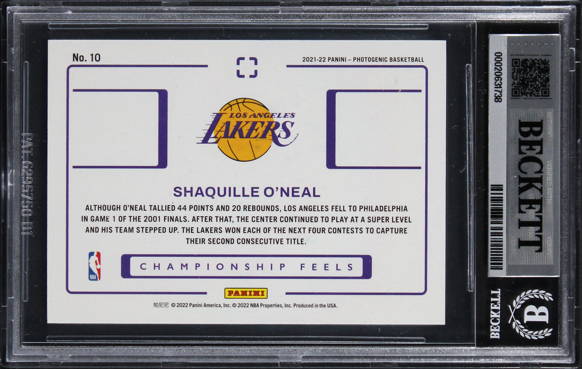 Shaquille O'Neal Signed 2021 Panini Photogenic #10 Card Auto GM 10! BAS Slabbed