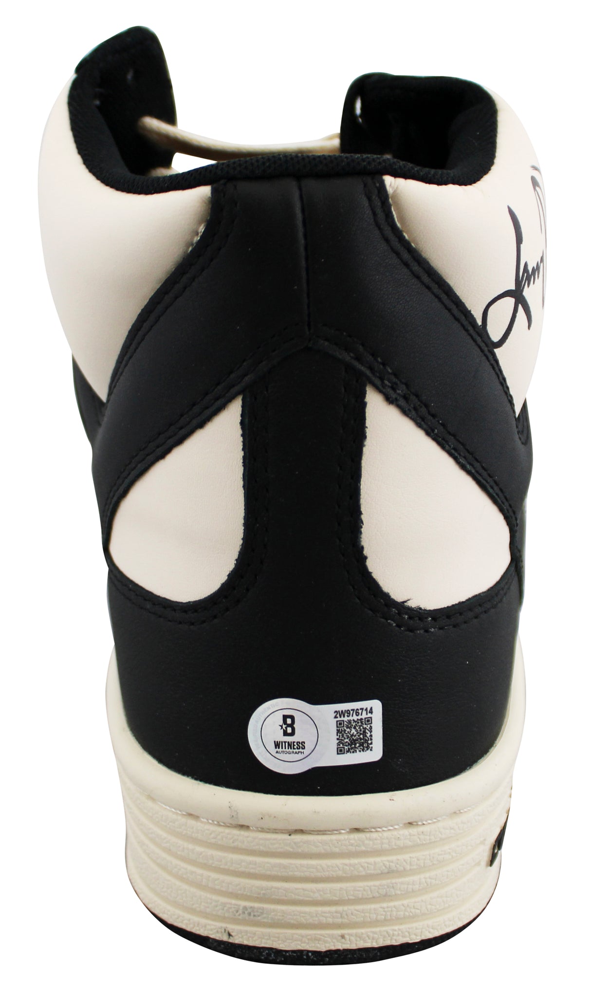 Celtics Larry Bird Signed Right Black & White Converse Weapon Shoe BAS Witnessed