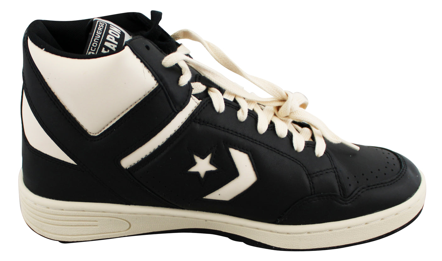 Celtics Larry Bird Signed Left Black & White Converse Weapon Shoe BAS Witnessed