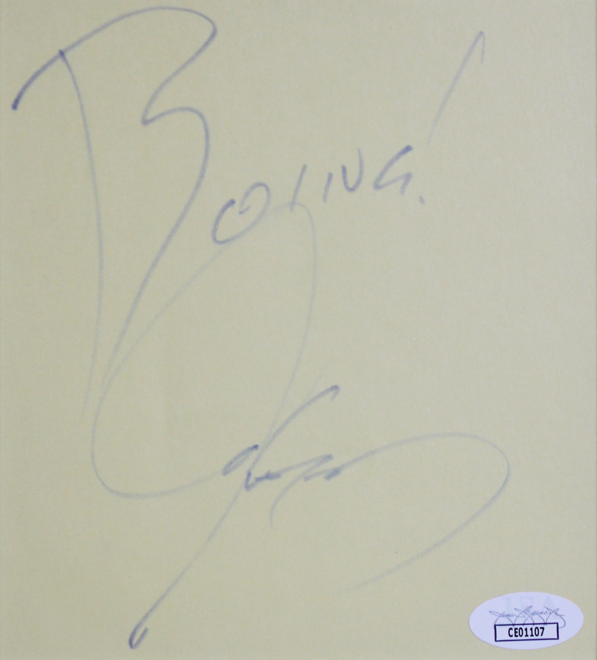 Jim Carrey The Mask "Boing!" Signed & Framed 5.5x6 Cut Signature JSA #CE01107