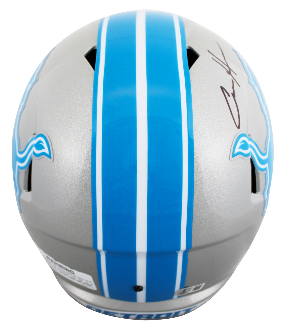 Lions Aidan Hutchinson Signed 2024 Full Size Speed Rep Helmet W/ Case BAS Wit