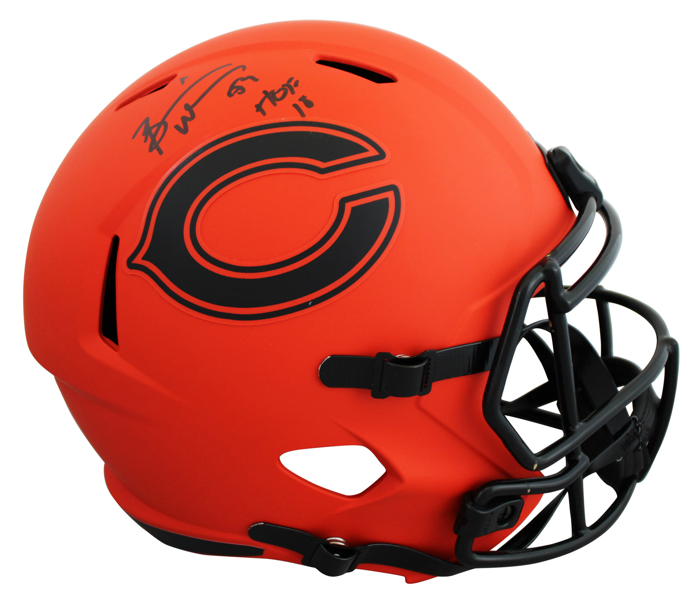 Bears Brian Urlacher "HOF" 18 Signed Rave F/S Speed Rep Helmet BAS Wit #2W205339