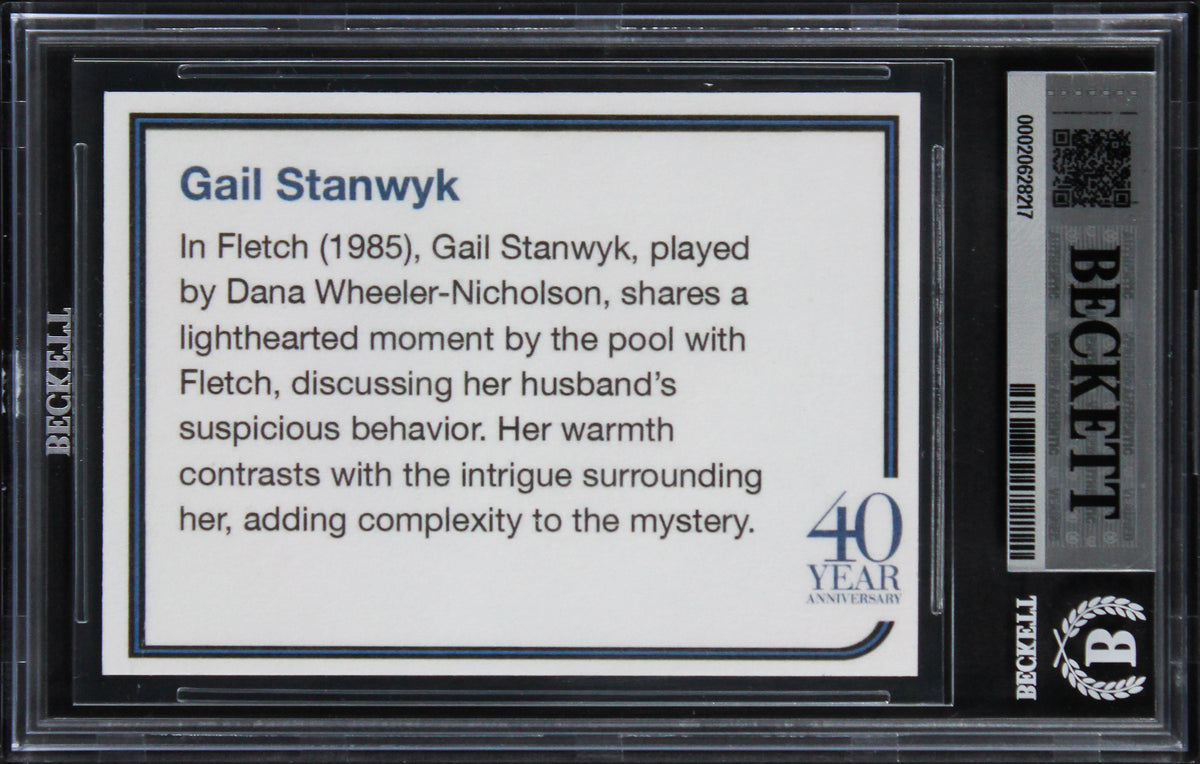 Chevy Chase & Dana Wheeler-Nicholson Fletch Signed Trading Card Auto 10 BAS Slab