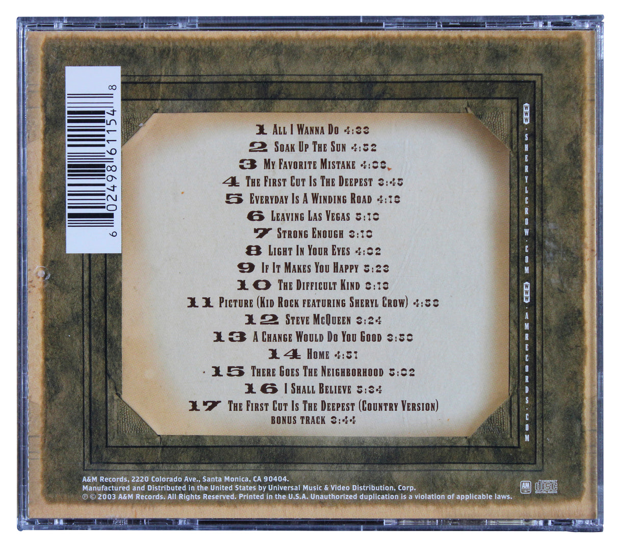 Sheryl Crow Signed The Very Best of Sheryl Crow CD Booklet w/ Disc JSA #CL51496