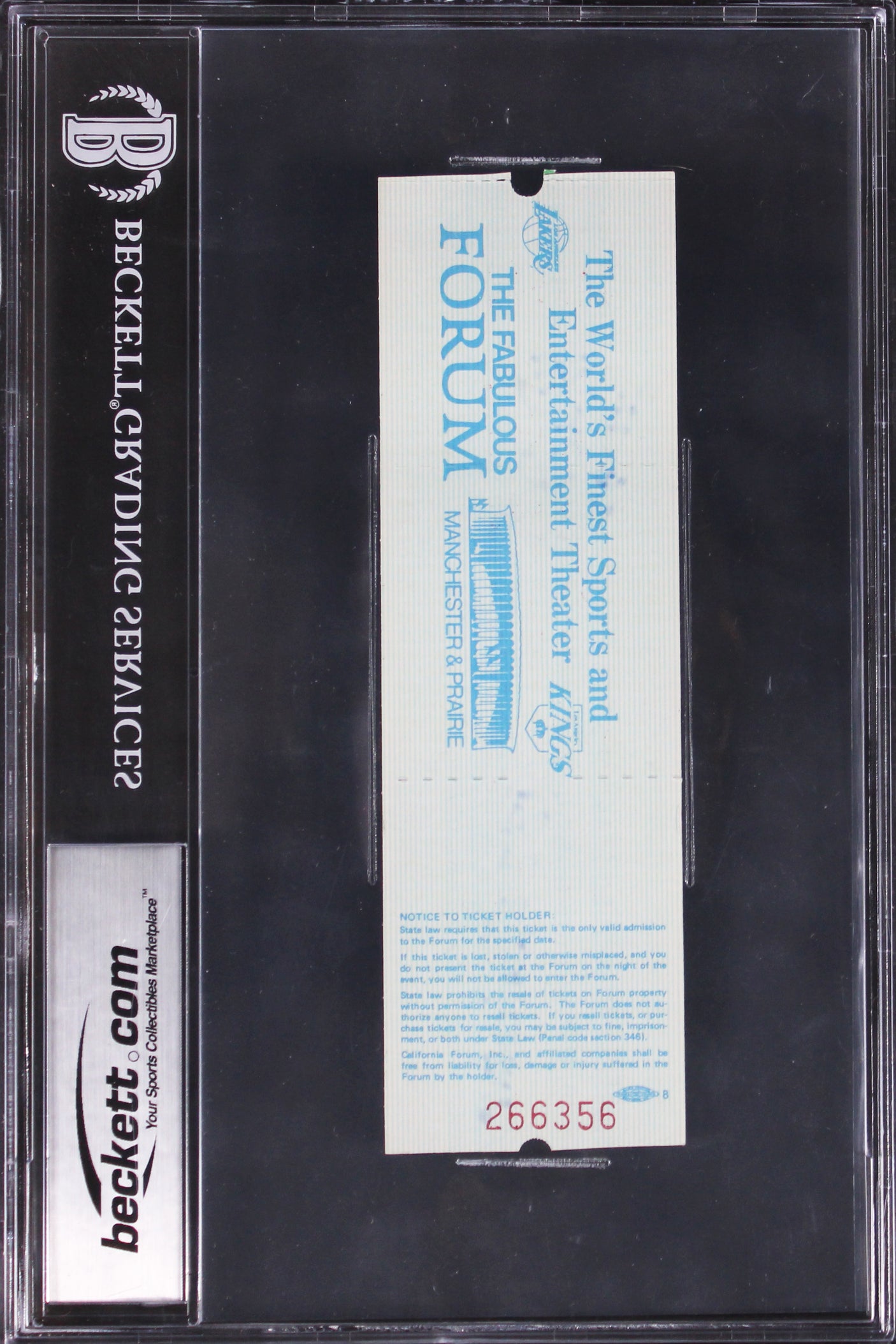 Lakers Magic Johnson "2x Insc" Signed NBA Finals Game 6 Ticket Auto 10! BAS Slab