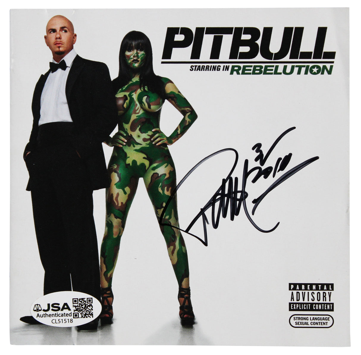 Pitbull Signed Pitbull Starring in Rebelution CD Booklet w/ Disc JSA #CL51518