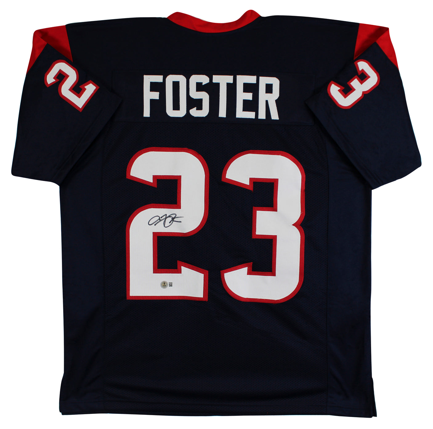 Arian Foster Authentic Signed Navy Pro Style Jersey Autographed BAS Witnessed