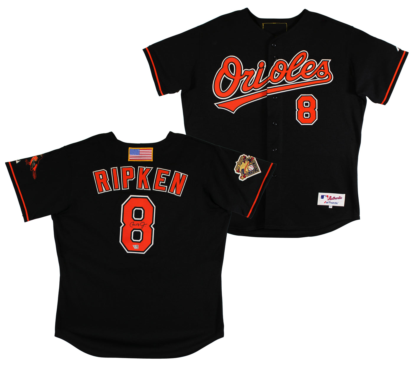 Orioles Cal Ripken Jr. Signed Black Nike 100 Season Authentic Jersey Fanatics