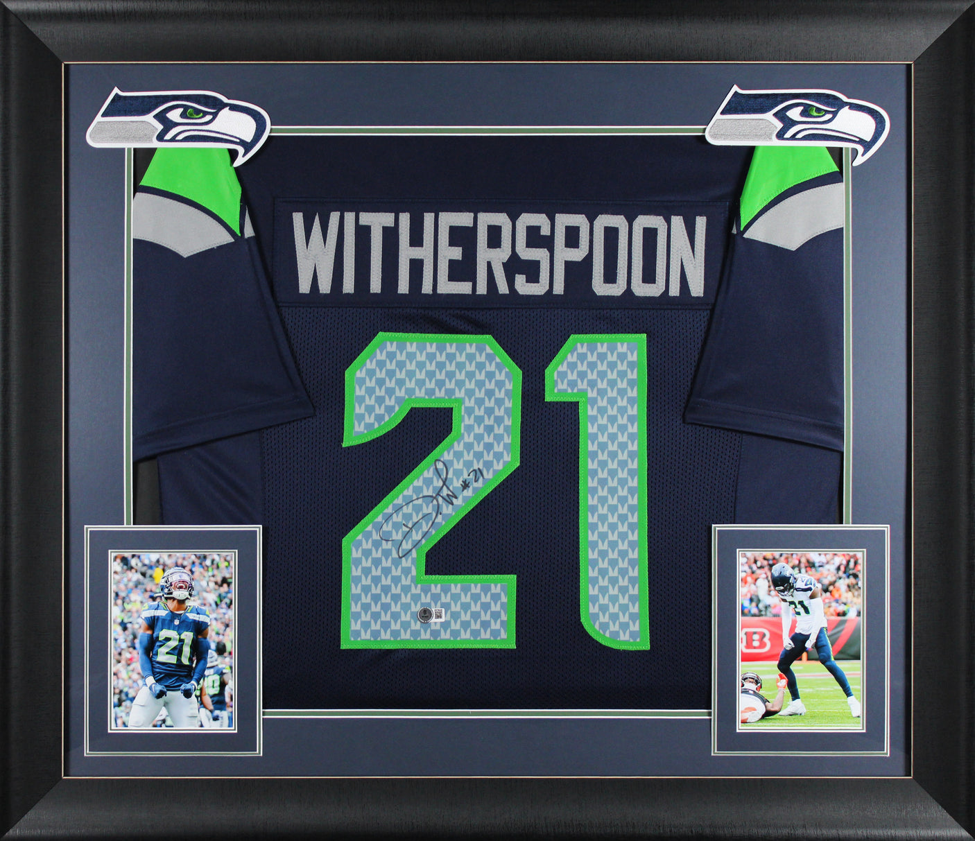 Devon Witherspoon Authentic Signed Navy Pro Style Framed Jersey BAS Witnessed
