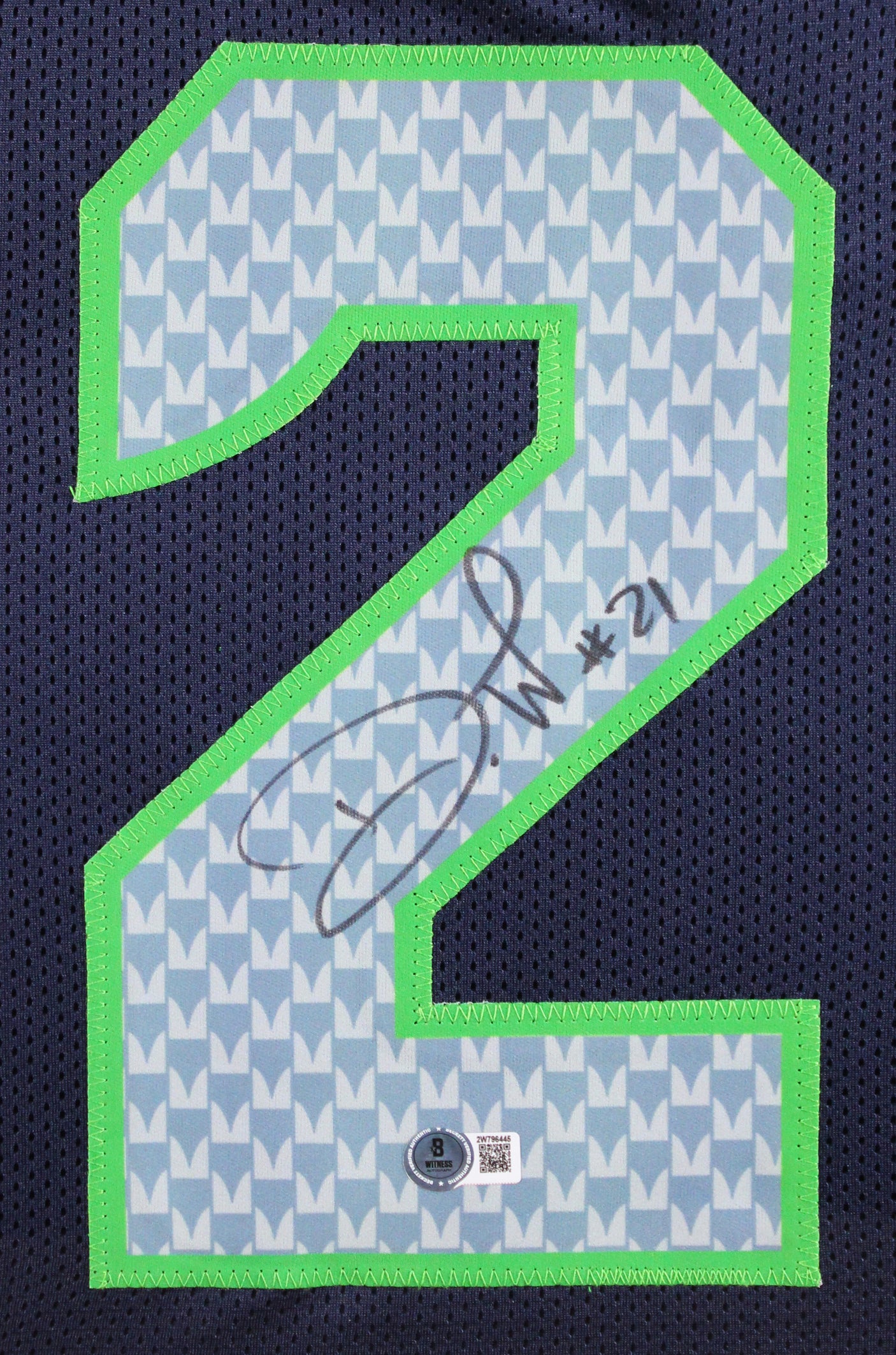 Devon Witherspoon Authentic Signed Navy Pro Style Framed Jersey BAS Witnessed