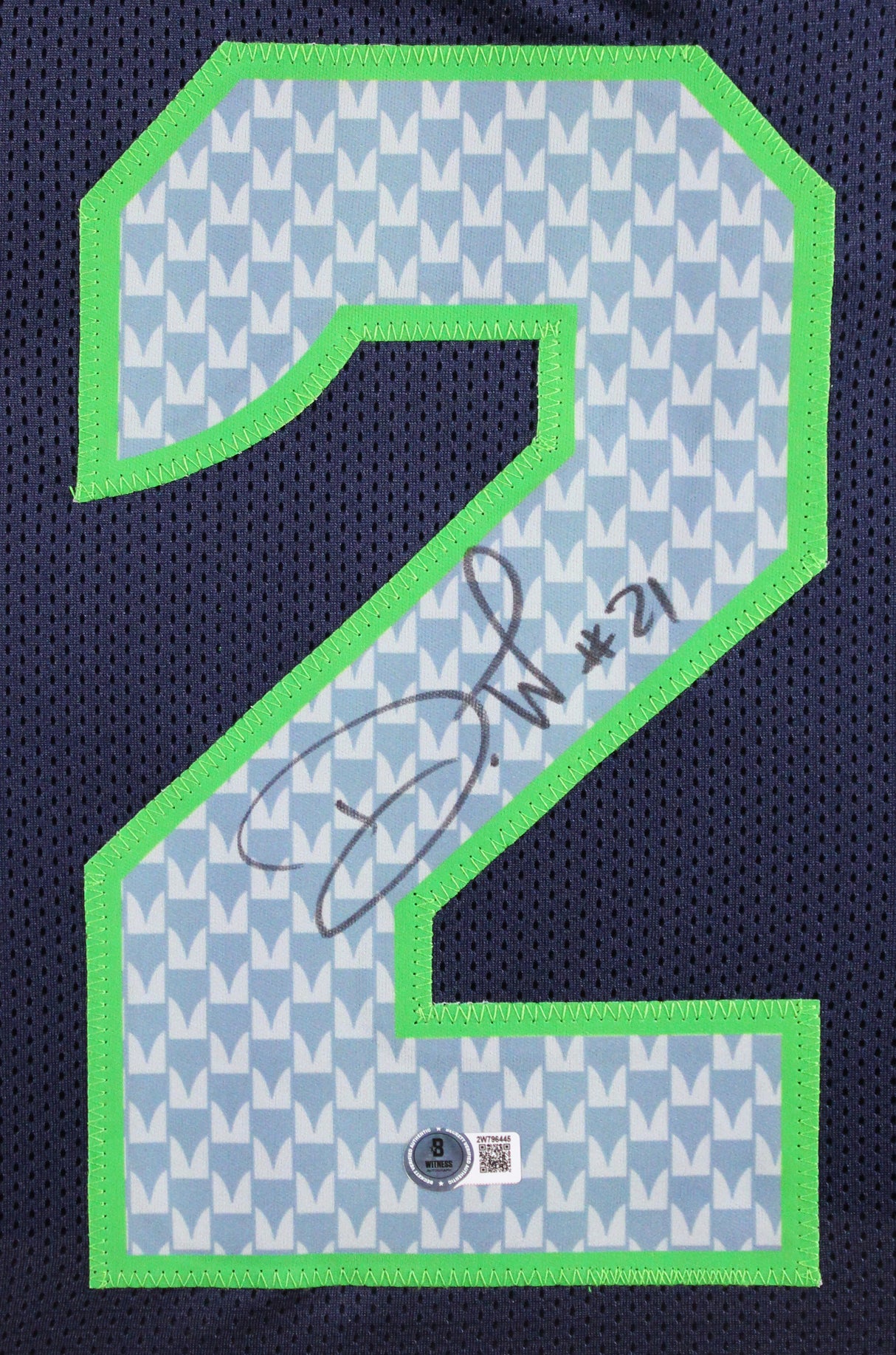 Devon Witherspoon Authentic Signed Navy Pro Style Framed Jersey BAS Witnessed