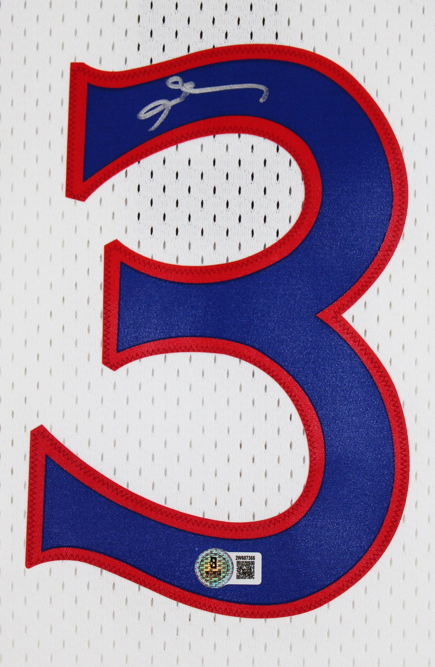 76ers Allen Iverson Signed White 1996-97 M&N HWC Swingman Jersey BAS Witnessed