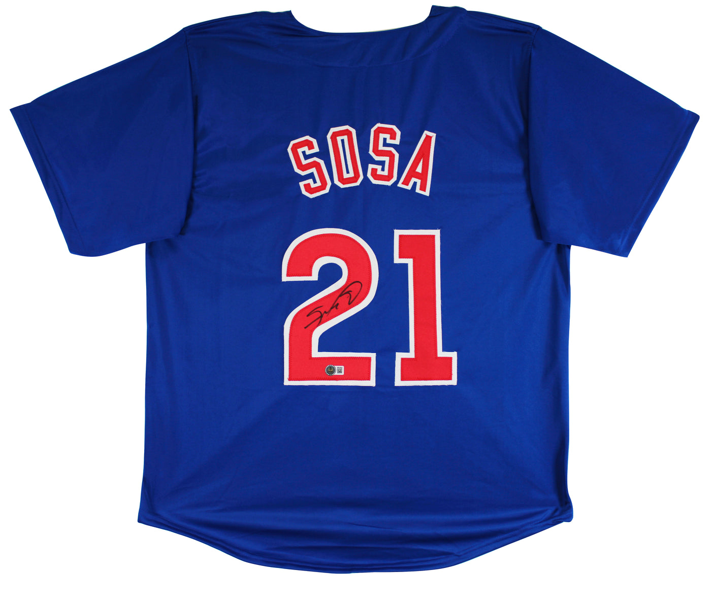 Sammy Sosa Authentic Signed Blue Pro Style Jersey Autographed BAS Witnessed