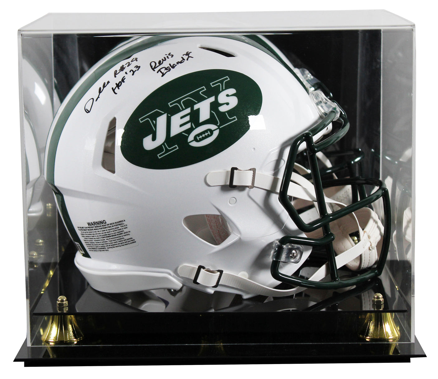Jets Darrelle Revis 2x Insc Signed 98-18 TB F/S Speed Proline Helmet W/ Case BAS