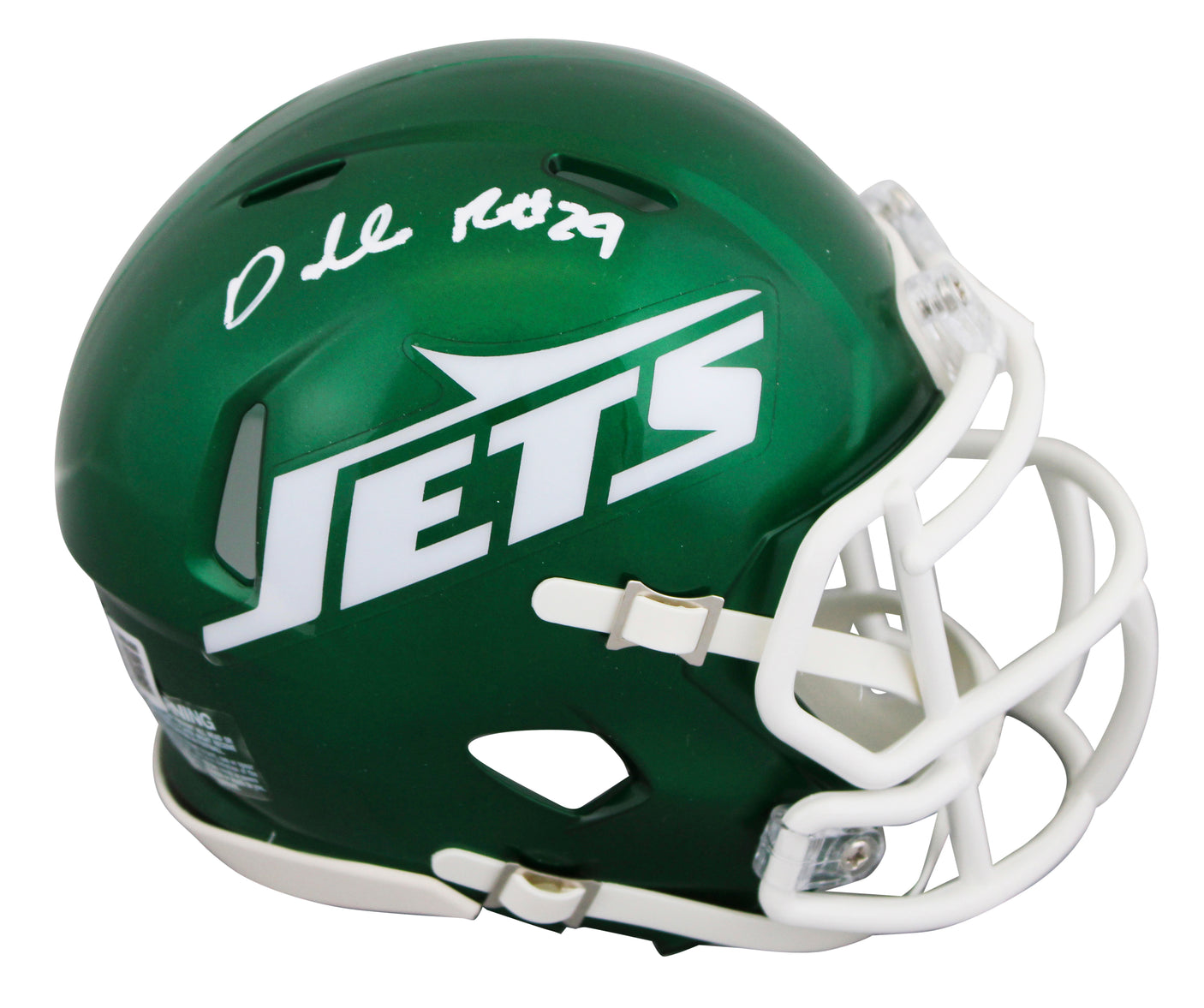 Jets Darrelle Revis Authentic Signed Speed Mini Helmet W/ Case BAS Witnessed