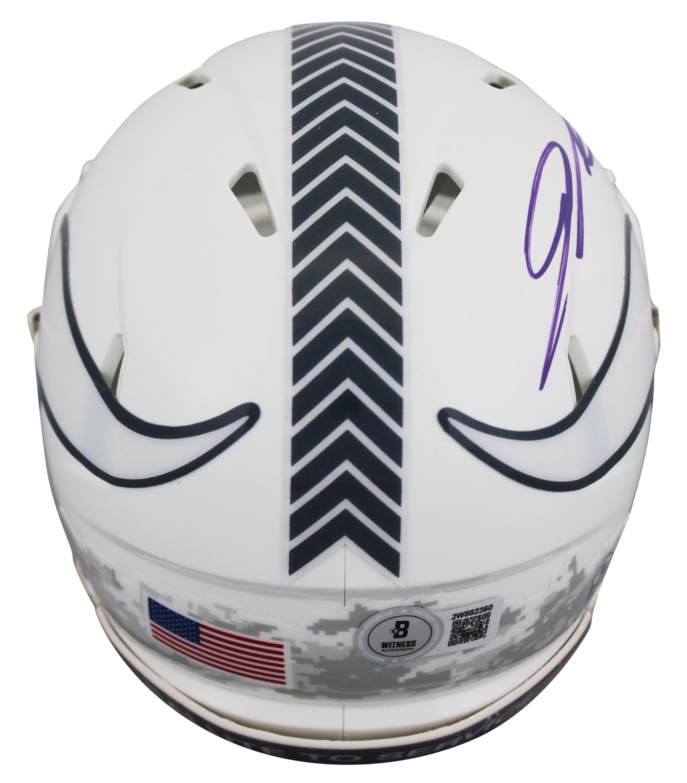 Vikings Jordan Addison Signed STS III Speed Mini Helmet W/ Case BAS Witnessed