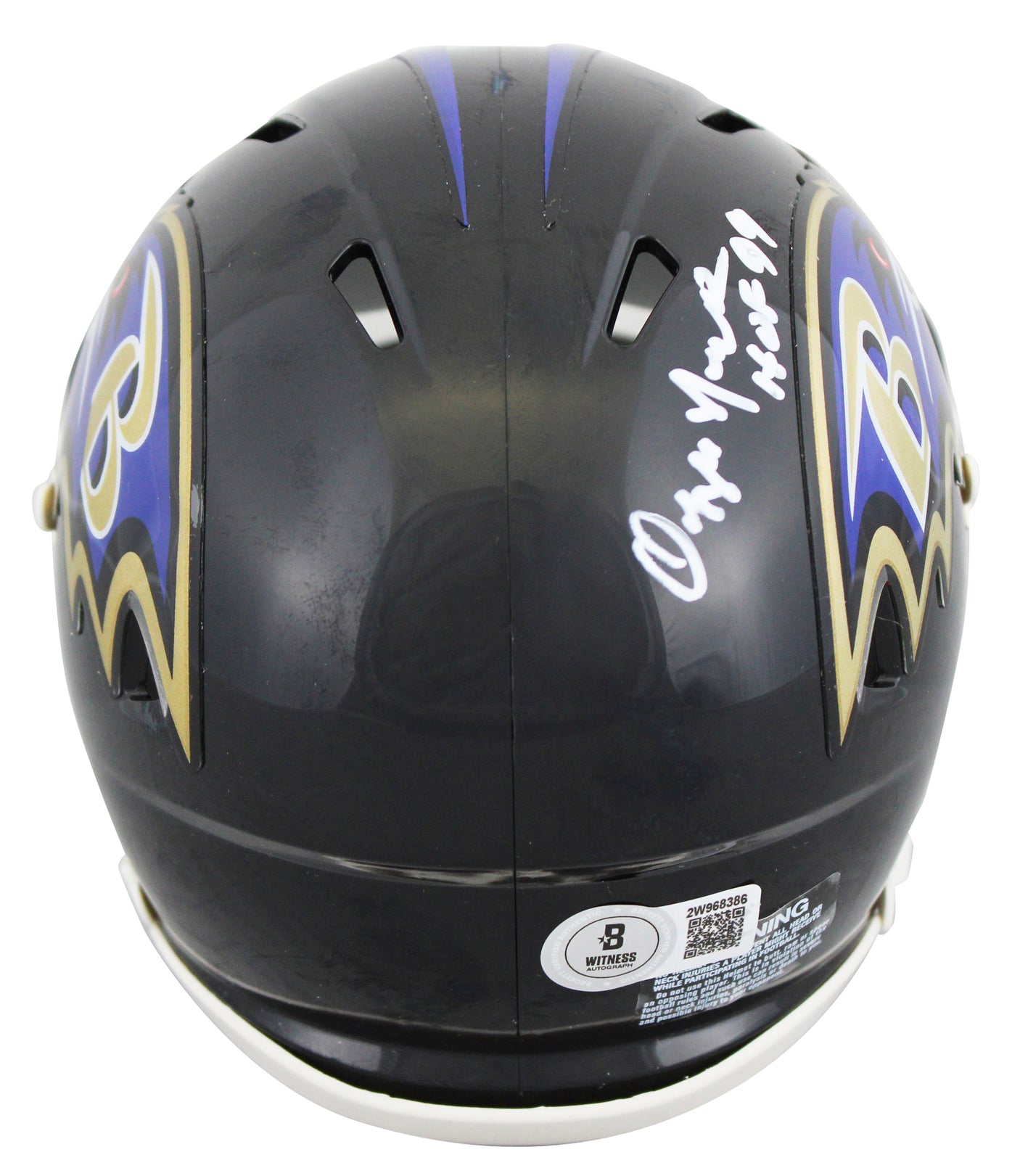 Ravens Ozzie Newsome "HOF 99" Signed Speed Mini Helmet W/ Case BAS Witnessed