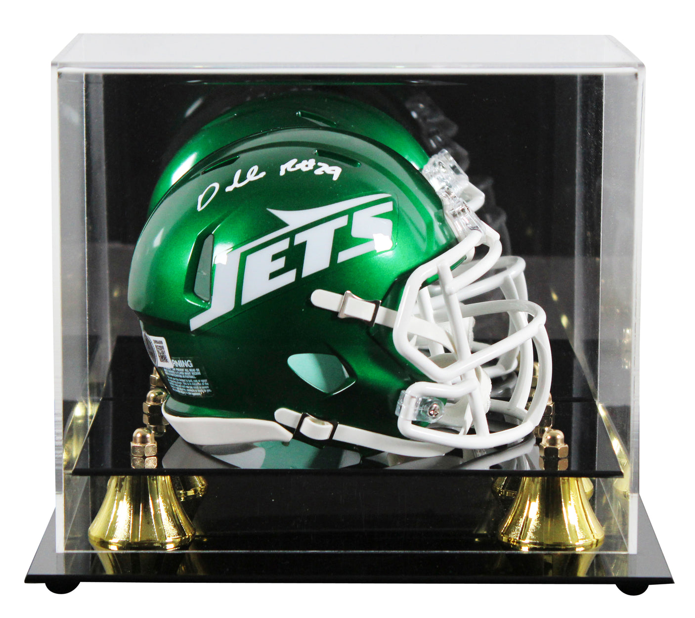 Jets Darrelle Revis Authentic Signed Speed Mini Helmet W/ Case BAS Witnessed