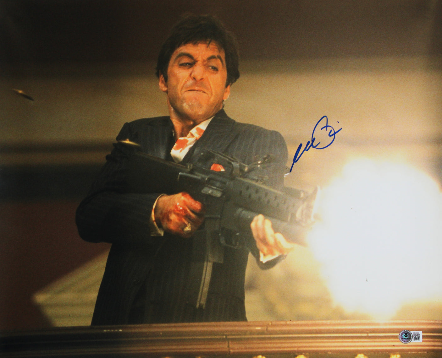 Al Pacino Scarface Authentic Signed 16x20 Horizontal Shooting Photo BAS 3
