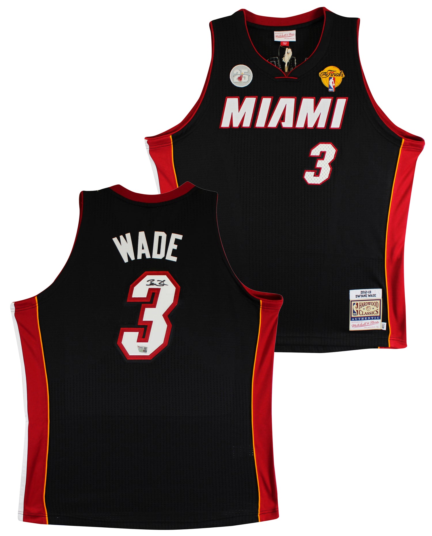 Heat Dwyane Wade Signed 2012-13 Black Mitchell & Ness Authentic Jersey Fanatics