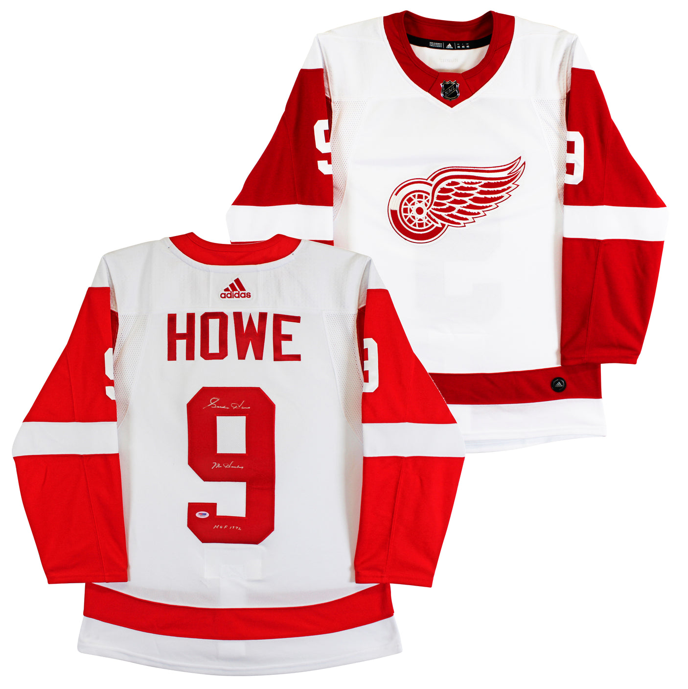 Red Wings Gordie Howe "Mr. Hockey, HOF" Signed White Adidas Jersey PSA #S32432