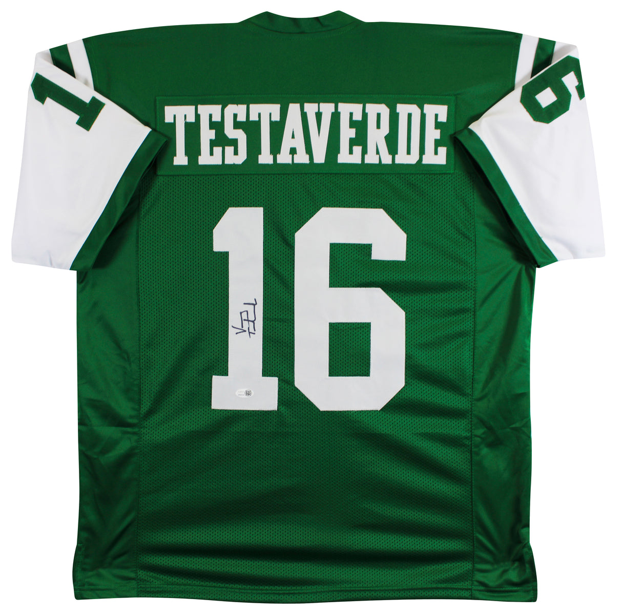 Vinny Testaverde Authentic Signed Green Pro Style Jersey Autographed JSA Witness